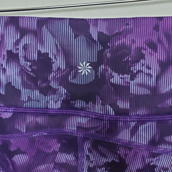 Athleta Printed Rainier Tight Legging Size S Spliced Floral Basalt Violet Purple - Picture 4 of 14